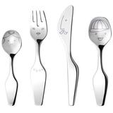 Georg Jensen Alfredo Twist Family Cutlery 4 Piece Flatware Set, Service for 1 Stainless Steel in Brown/Gray | Wayfair 3580049