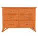 David Francis Furniture Bermuda 6 Drawer 48" W Double Dresser Wood/Wicker/Rattan in Orange | 34 H x 48 W x 20 D in | Wayfair B1800-S149-H302