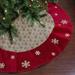 Northlight Seasonal 60" Burlap Glittered Snowflake Rustic Christmas Tree Skirt w/ Red Velvet Trim Polyester | 60 W in | Wayfair NORTHLIGHT L27931