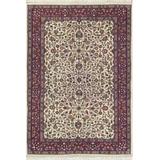 Red 4' x 6' Area Rug - American Home Rug Co. Signature Traditional Hand Knotted Ivory/Burgundy Rug | Wayfair M002IY/BR4X6