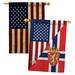 Breeze Decor Friendship Impressions Decorative 2-Sided Polyester 40 x 28 in. 2 Piece House Flag Set in Blue/Red | 40 H x 28 W in | Wayfair