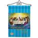 Breeze Decor La Ultima Cena 2-Sided Polyester 13 x 19 in. Flag Set in Blue | 18.5 H x 13 W x 1 D in | Wayfair BD-FR-GS-103045S-IP-BO-02-D-US19-AL