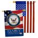 Breeze Decor 2 Piece US Armed Forces Family Honor Impressions Decorative 2-Sided 40 x 28 in. House Flag Set in Red/Blue | 40 H x 28 W in | Wayfair