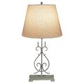 ellahome James 28" Deep Ocean Table Lamp Metal/Fabric in Brown/White | 28 H x 18 W x 18 D in | Wayfair IL026DOS12