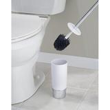 iDesign Duetto Toilet Bowl Brush & Holder Set for Bathroom, 17.2" Plastic/Metal in Gray | 17.2 H x 4 W x 4 D in | Wayfair 99000
