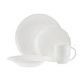 Godinger Silver Art Co Luna 16 Piece Bone China Dinnerware Set Porcelain/Ceramic in White | Wayfair 70335
