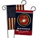 Breeze Decor Marines Proudly Family Impressions Decorative 2-Sided 19 x 13 in. 2 Piece Garden Flag Set in Black/Brown/Orange | Wayfair