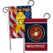 Breeze Decor Proud Marine Corps - Impressions Decorative Support Our Troops 2-Sided 19 x 13 in. Garden flag in Red/Blue/Black | Wayfair