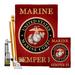 Breeze Decor Marine Corps 2-Sided Polyester 40 x 28 in. Flag set in Red | 40 H x 28 W x 1 D in | Wayfair BD-MI-FK-108057-IP-BO-D-US10-MC