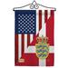 Breeze Decor American Denmark Friendship Impressions Decorative 2-Sided Polyester Flag Set in Blue/Gray/Red | 18.5 H x 13 W x 1 D in | Wayfair