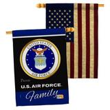 Breeze Decor 2 Piece US Armed Forces Proudly Family Impressions Decorative 2-Sided 40 x 28 in. House Flag Set in Blue | 40 H x 28 W in | Wayfair