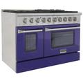 Kucht Pro-Style 48 in. 6.7 cu. ft. 8-Burner Freestanding Double Oven Gas Range, Stainless Steel in White/Blue | 40 H x 48 W x 28.875 D in | Wayfair