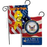 Breeze Decor American Marine Family Honor - Impressions Decorative Support Our Troops 2-Sided 19 x 13 in. Garden Flag in Orange/Blue | Wayfair