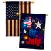 Breeze Decor Fireworks Impressions Decorative 2-Sided Polyester 40 x 28 in. 2 Piece House Flag Set in Red/Blue/Yellow | 40 H x 28 W in | Wayfair