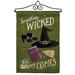 Breeze Decor Something Wicked 2-Sided Polyester 13 x 19 in. Flag Set in Green | 18.5 H x 13 W x 1 D in | Wayfair BD-HO-GS-112082-IP-BO-02-D-US18-WA