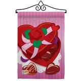 Breeze Decor Felíz Día Del Amor Impressions Decorative 2-Sided Polyester 19 x 13 in. Flag Set in Pink/Red | 18.5 H x 13 W x 1 D in | Wayfair