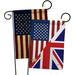 Breeze Decor American UK Friendship Impressions Decorative 2-Sided 19 x 13 in. 2 Piece Garden Flag Set in Blue/Gray/Red | 18.5 H x 13 W in | Wayfair