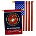 Breeze Decor 2 Piece US Armed Forces Proudly Family Impressions Decorative 2-Sided 40 x 28 in. House Flag Set in Red/Blue | 40 H x 28 W in | Wayfair