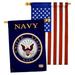 Breeze Decor 2 Piece US Armed Forces Impressions Decorative 2-Sided Polyester 40 x 28 in. House Flag Set in Red/Blue | 40 H x 28 W in | Wayfair