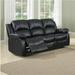 Red Barrel Studio® Tipping 81" Faux Leather Pillow Top Arm Reclining Sofa Faux Leather in Black | 40 H x 81 W x 36 D in | Wayfair