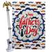 Breeze Decor Happy Father's Day Mustache 2-Sided Polyester 40" x 28" in. Flag Set in Blue/Gray | 40 H x 28 W x 4 D in | Wayfair