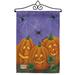 Breeze Decor 3 Pumpkins 2-Sided Polyester 13 x 19 in. Flag Set in Brown/Indigo | 18.5 H x 13 W in | Wayfair BD-HO-GS-112054-IP-BO-02-D-US12-SB