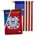 Breeze Decor 2 Piece US Coast Guard Impressions Decorative 2-Sided Polyester 40 x 28 in. House Flag Set in Blue/Gray/Red | 40 H x 28 W in | Wayfair