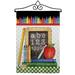 Breeze Decor School Chalk Board Impressions Decorative 2-Sided Polyester 19 x 13 in. Flag Set in Black/Brown | 18.5 H x 13 W x 1 D in | Wayfair