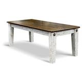 Vintage Flooring and Furniture Prairie Bolt Dining Table Metal in White/Brown | 31 H x 72 W x 40 D in | Wayfair PB614-72E/W