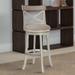 Sand & Stable™ Kane Swivel Bar & Counter Stool Wood/Upholstered in Brown/White | 43 H x 19 W x 18 D in | Wayfair 61B28C276D6648D08C093BB87EC9814D