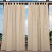 Latitude Run® Ameliajane Solid Room Darkening Thermal Indoor/Outdoor Tab Top Curtain Panel Polyester in White/Brown | 96 H in | Wayfair