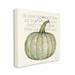 The Holiday Aisle® Leaves Fall Green Pumpkin Autumn Seasonal by Stephanie Workman Marrott - Graphic Art Print Canvas in White | Wayfair