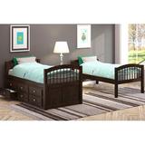 Gaenor Twin over Twin 3 Drawer Solid Wood Standard Bunk Bed w/ Trundle by Harriet Bee Wood in Brown | 71 H x 41 W x 80 D in | Wayfair
