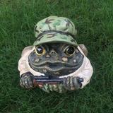 HomeStyles Hunter Character Toad Garden Statue Concrete/Stone in Green | 4.5 H x 5.75 W x 4.5 D in | Wayfair 95383