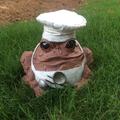 HomeStyles Chef Character Toad/Frog Garden Statue Resin/Plastic in Brown | 8 H x 9 W x 7.25 D in | Wayfair 94000