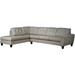Gray Sectional - Red Barrel Studio® Haussman 124" Wide Genuine Leather Sofa & Chaise Genuine Leather | 36 H x 124 W x 37 D in | Wayfair