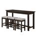 Red Barrel Studio® 3 - Person Counter Height Dining Set Wood/Upholstered in Brown | 36.5 H x 66.25 W x 23.75 D in | Wayfair