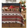 Millwood Pines Lodge Cabin Reversible Quilt Set Polyester/Polyfill/Microfiber in Brown/Green/Red | Twin Quilt + 1 Twin Sham | Wayfair