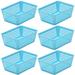 Rebrilliant Storage for Office Drawer Plastic Basket Set Plastic in Blue | 2.25 H x 6 W x 4.5 D in | Wayfair EE756CF846AF4315B44EB8193D25C097