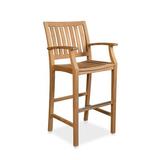 Rosecliff Heights Robert 29.5" Teak Patio Bar Stool Wood in Brown/White | 38 H x 22.5 W x 23 D in | Wayfair 7F18256097004404A05D52843FA0F164