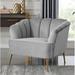 Armchair - Everly Quinn Adelbert 37" Wide Tufted Armchair Wood/Velvet/Fabric in Gray | 31 H x 37 W x 31.5 D in | Wayfair
