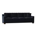 Latitude Run® Aceyon 102" Square Arm Sofa w/ Reversible Cushions Wood/Polyester in Blue/Brown | 35 H x 102 W x 38 D in | Wayfair