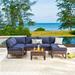 Andover Mills™ Heiman Outdoor 7 Piece Sofa Seating Group w/ Cushions Synthetic Wicker/All - Weather Wicker/Wicker/Rattan in Black/Brown | Wayfair