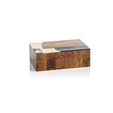 Latitude Run® Amirra Abstract Inlaid Mango & Sheesham Wood Decorative Box Wood in Brown | 2 H x 6 W x 4 D in | Wayfair