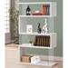 Brayden Studio® Deschamp 63" H x 35.5" W Geometric Bookcase Wood/Glass in White | 63 H x 35.5 W x 15.5 D in | Wayfair