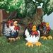 HomeStyles Country Critters 3-Piece Rooster Assortment Whimsical Garden Statues Resin/Plastic in Blue/Red/White | 6 H x 6.5 W x 6.5 D in | Wayfair