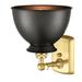 Beachcrest Home™ Arev 1 - Light Dimmable Armed Sconce Metal in Black/Yellow | 12 H x 8.25 W x 8.25 D in | Wayfair DF40D828C4F64B81A8755ECFA32F4DA4