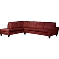 Red Sectional - Red Barrel Studio® Haussman 124" Wide Genuine Leather Sofa & Chaise redGenuine Leather | 36 H x 124 W x 37 D in | Wayfair