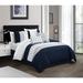Latitude Run® Abnel Comforter Set Polyester/Polyfill/Microfiber in Blue/Navy | King Comforter + 2 Shams + 2 Throw Pillows | Wayfair