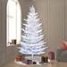 The Holiday Aisle® Flocked Cedar Pine 7.5' White Artificial Christmas Tree, Metal in Green/White | 90 H x 53 W in | Wayfair